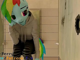Futanari en el baño