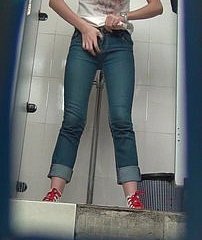 Hidden cam back Cully toilet