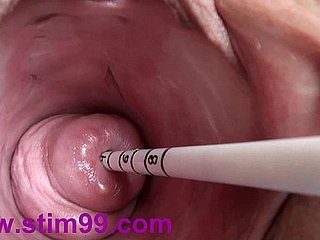 Real Extreme cuello uterino Cojida inserción japoneses sonidos y objetos en el útero