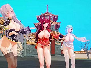 MMD youtubers virtuales año nuevo chino KKVMD (por 熊野ひろ)